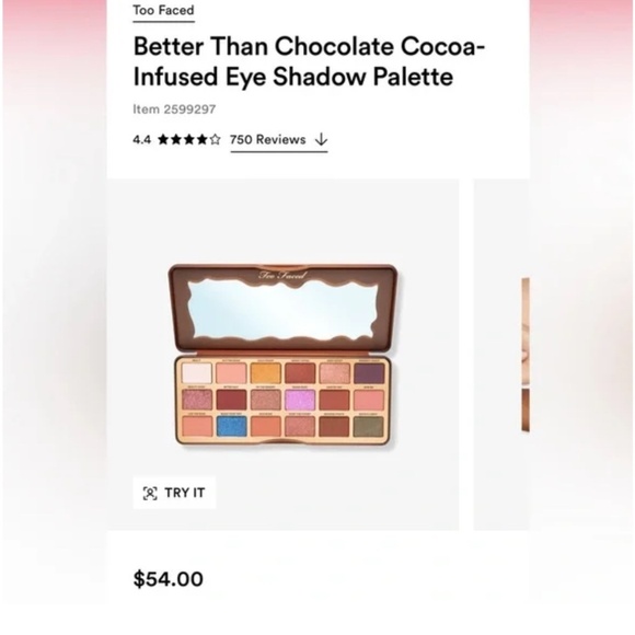 Too Faced Better Than Chocolate Eyeshadow Palette-Discontinued - Picture 3 of 12